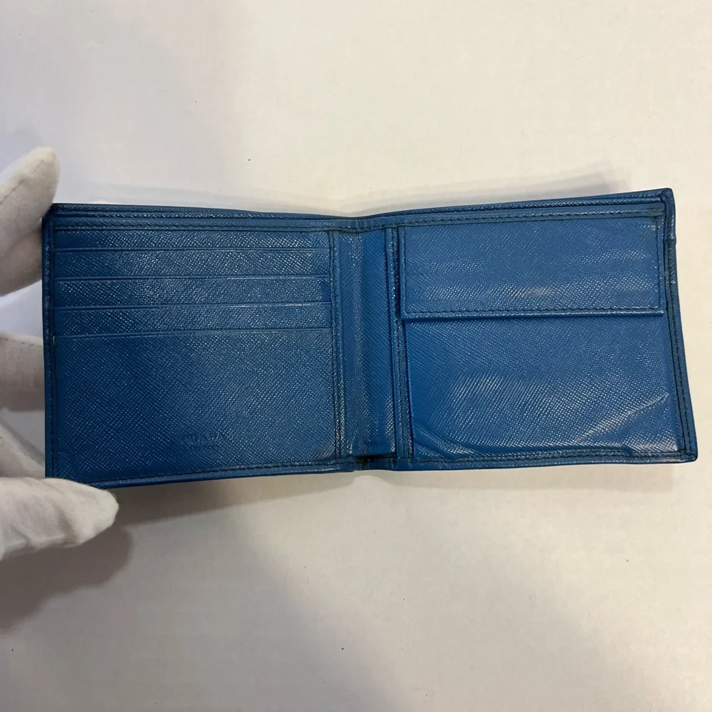 Prada staffiano leather bifold wallet with‎ COA card